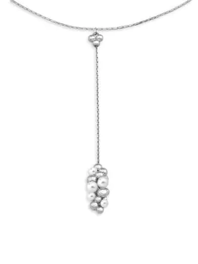 Shop Majorica Fuga Silver & Pearl Drop Necklace In White