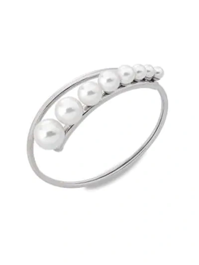 Shop Majorica 5-11mm  Organic Graduated Pearl Bangle In White