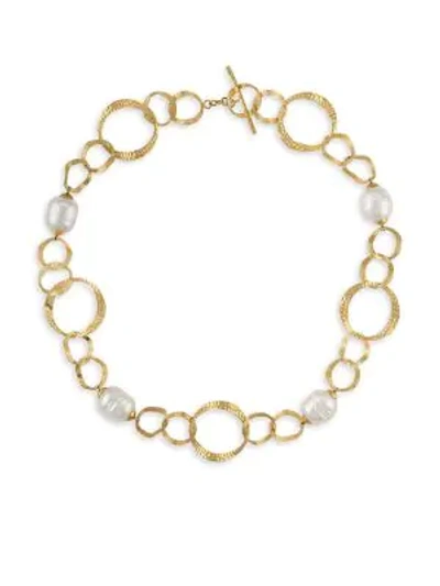 Shop Majorica Baroque Pearl Collar Necklace In White