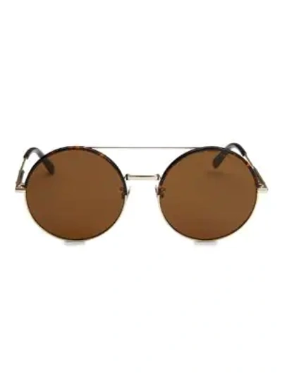 Shop Bottega Veneta 58mm Goldtone Round Frame Sunglasses