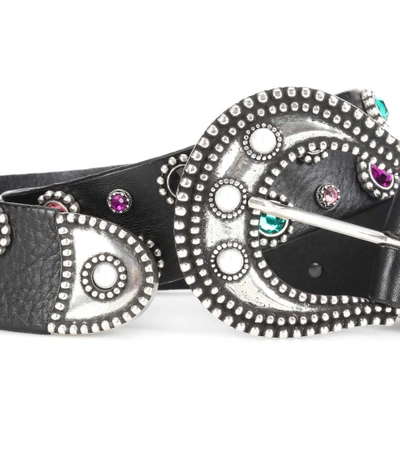 Shop Dodo Bar Or Embellished Leather Belt In Black