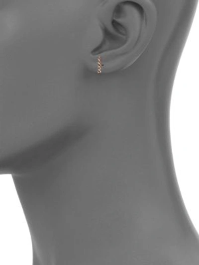 Shop Zoë Chicco Black Diamond & 14k Rose Gold Stud Earrings In Rose Gold Black