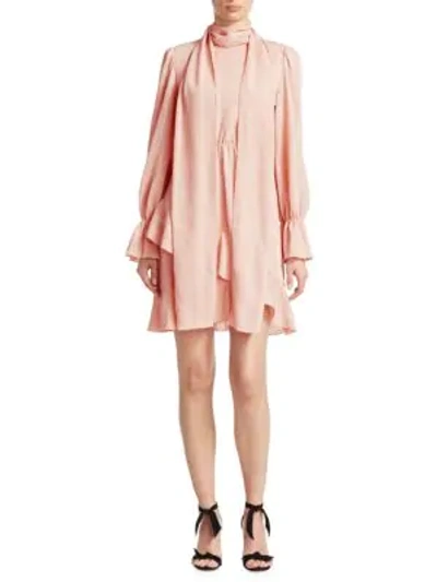 Shop See By Chloé Asymmetrical Ruffle Dress In Smoky Pink