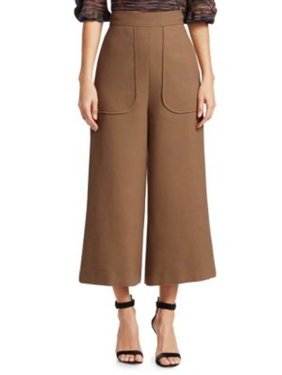 Shop See By Chloé Cropped Wide Leg Pants In Dark Sapphire