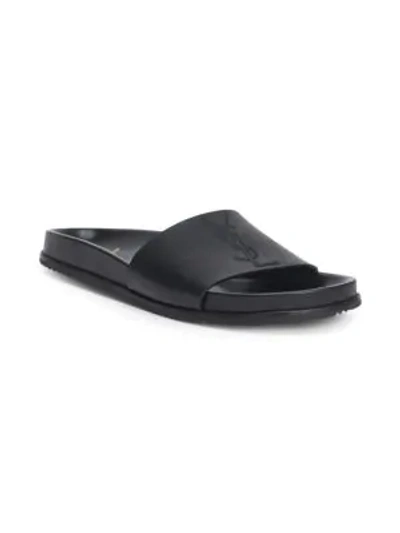 Shop Saint Laurent Men's Jimmy Leather Slides In Black