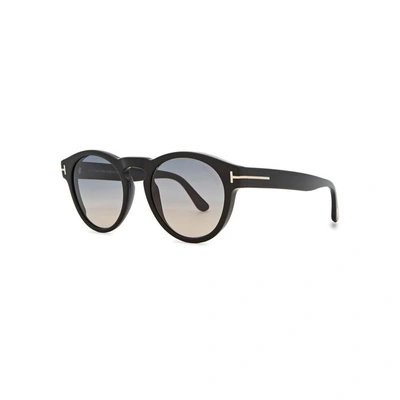 Shop Tom Ford Margaux Black Round-frame Sunglasses