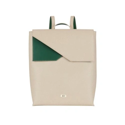 Shop Stacy Chan London Madison Backpack In Stone Saffiano Leather