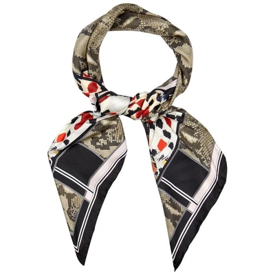 Givenchy Python-print Silk Scarf In Brown