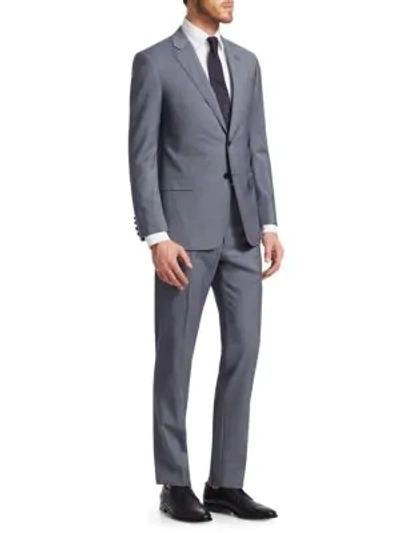 Shop Giorgio Armani Classic Wool Suit In Dove Grey