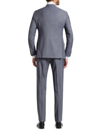 Shop Giorgio Armani Classic Wool Suit In Dove Grey
