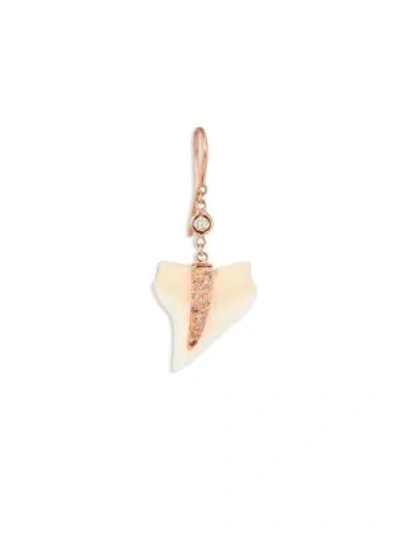 Shop Jacquie Aiche Shark Tooth Diamond & 14k Rose Gold Single Earring