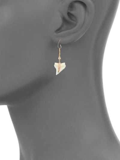 Shop Jacquie Aiche Shark Tooth Diamond & 14k Rose Gold Single Earring