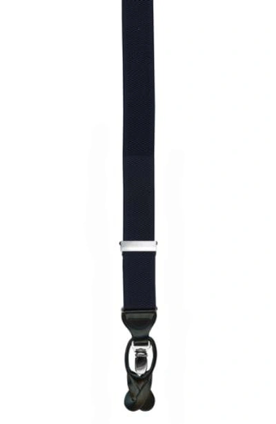 Shop Trafalgar Convertible Stretch Nylon Suspenders In Navy