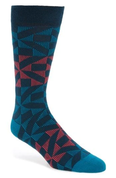 Shop Ted Baker Newhome Geometric Socks In Teal