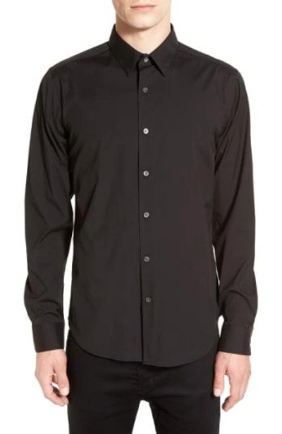 Shop Theory 'sylvain' Trim Fit Long Sleeve Sport Shirt In Black
