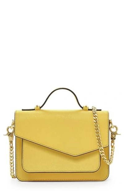 Shop Botkier Mini Cobble Hill Calfskin Leather Crossbody Bag - Yellow In Pineapple Color Block