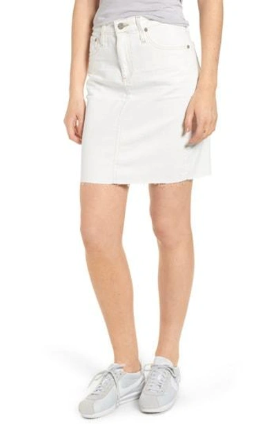 Shop Ag Erin Raw Hem Denim Skirt In 1 Year Neutral White