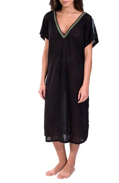 Shop Pitusa Cover-up Midi Dress In Black