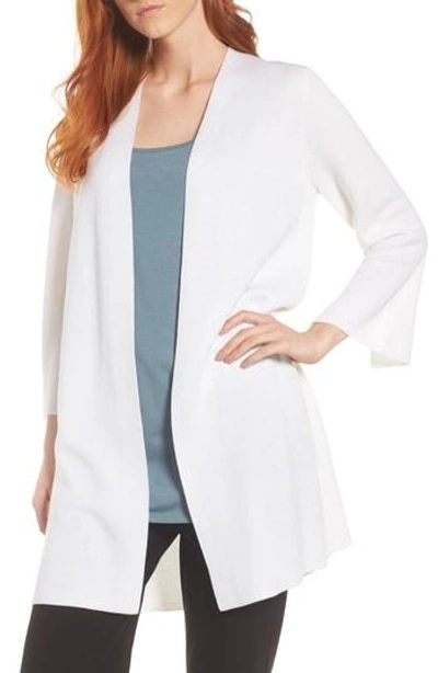 Shop Eileen Fisher Simple Long Cardigan In White