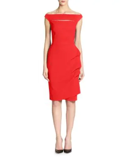 Shop Chiara Boni La Petite Robe Women's Melania Short Off-the-shoulder Dress In Scarlet