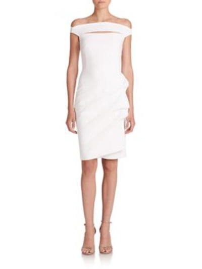 Shop Chiara Boni La Petite Robe Women's Melania Short Off-the-shoulder Dress In White