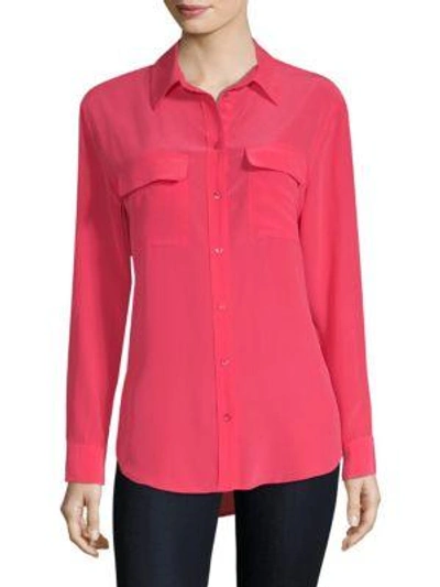Shop Equipment Signature Silk Shirt In Charged Pink