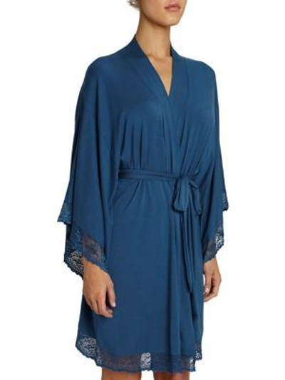 Shop Eberjey Colette Kimono Robe In Stellar Blue