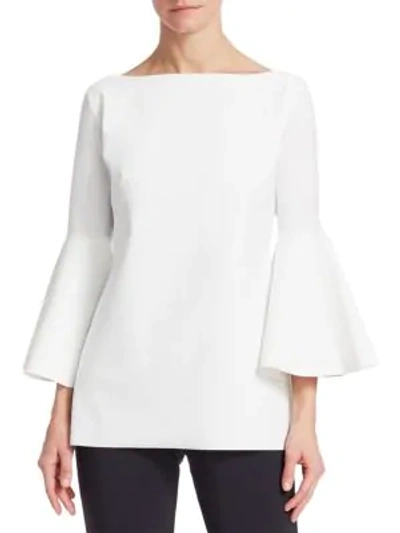 Shop Chiara Boni La Petite Robe Women's Natty Bell-sleeve Top In White