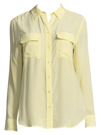 Shop Equipment Slim Signature Silk Shirt In Buttermilk