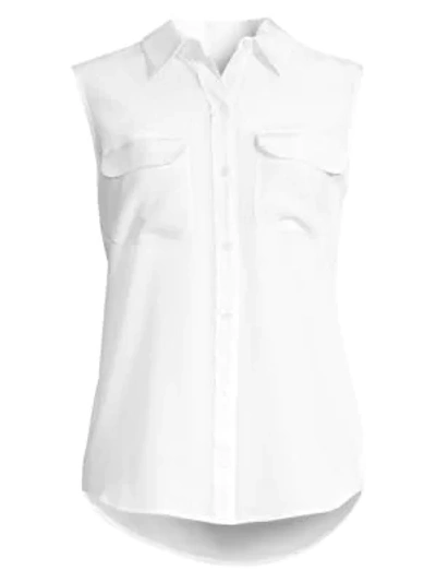 Shop Equipment Slim Signature Silk Sleeveless Shirt In Canary