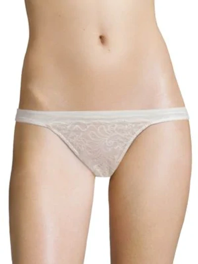 Shop Le Mystere Women's Sophia Lace Bikini Panty In Pearl