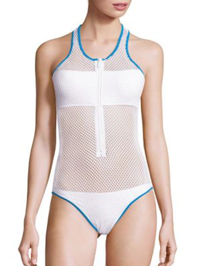 Melissa Odabash Zuma Mesh One piece Swimsuit In White ModeSens