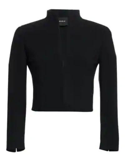 Akris Pandora Cropped Threadwork Jacket In Black