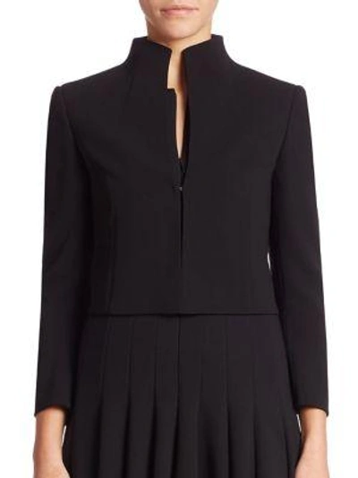 Akris Pandora Short Stretch Wool Jacket In Navy