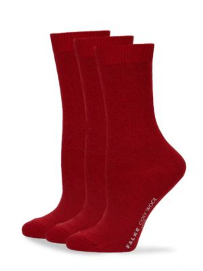 Shop Falke Cosy Ankle Socks In Ruby