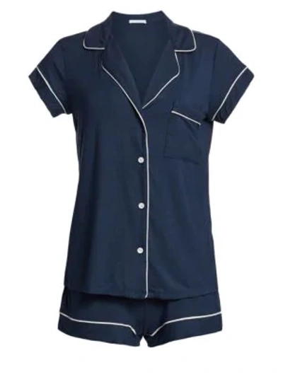 Shop Eberjey Women's Gisele 2-piece Shortie Pajama Set In Water Blue