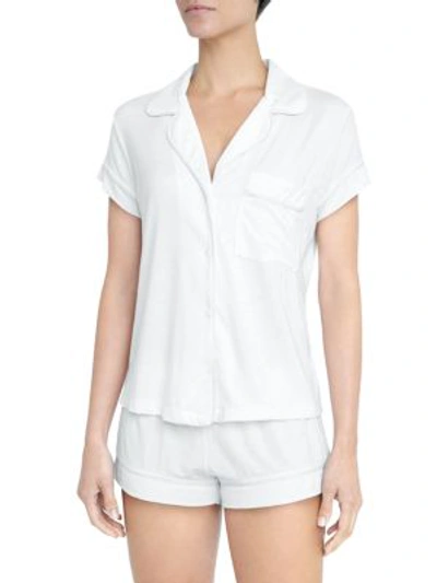 Shop Eberjey Women's Gisele 2-piece Shortie Pajama Set In White