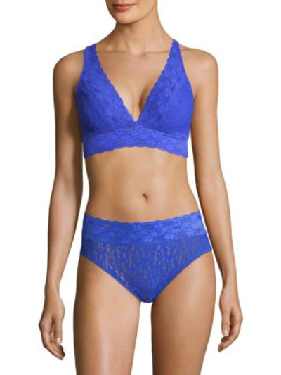 Shop Wacoal Halo Lace Soft-cup Bra In Dazzling Blue