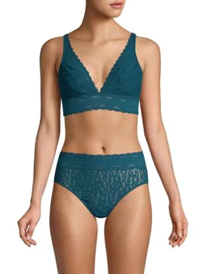 Shop Wacoal Halo Lace Soft-cup Bra In Dazzling Blue