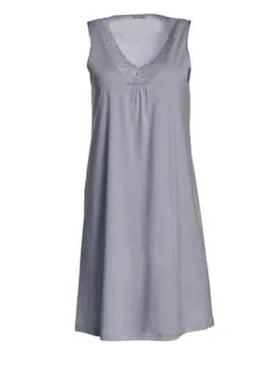Shop Hanro Moments Tank Gown In Lilac Grey
