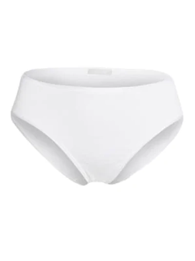 Shop Hanro Cotton Seamless Hi-cut Full Brief In Lilac Grey