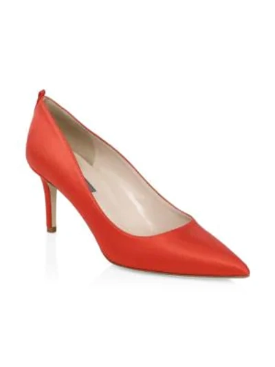 Shop Sjp By Sarah Jessica Parker Fawn Satin Point Toe Pumps In Red