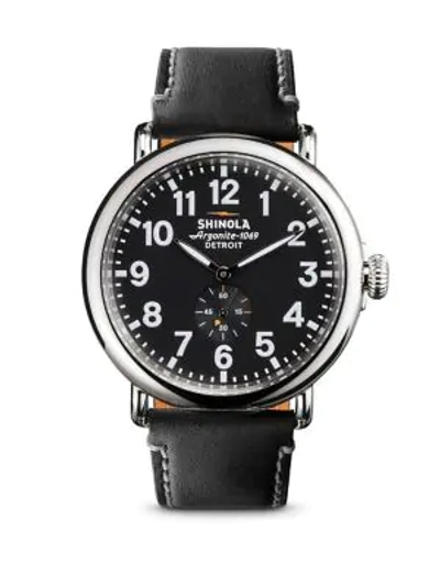 Shop Shinola Men's Runwell Stainless Steel Watch In Black Stainless Steel