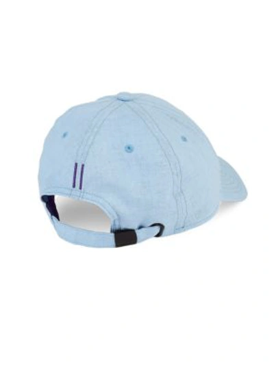 Shop Gents Linen Baseball Cap In Blue