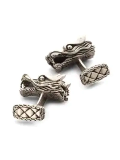 Shop John Hardy Naga Dragon Head Cuff Links In Silver