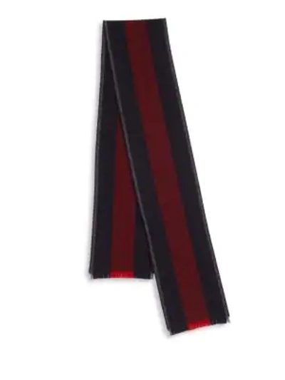Shop Gucci Wool Navas Scarf In Green Red