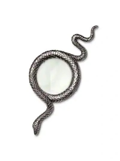Shop L'objet Snakes Platinum Magnifying Glass In Grey