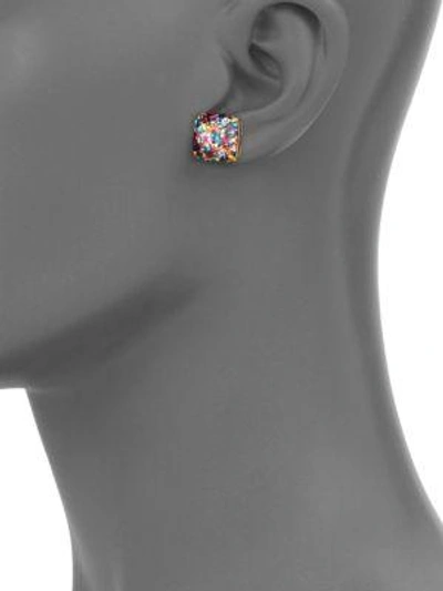 Kate Spade Womens Multi Glitter Glittered Small Square Stud Earrings |  ModeSens