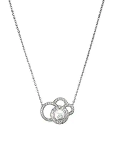 Shop Chopard Women's Happy Dreams Diamond & 18k White Gold Pendant Necklace
