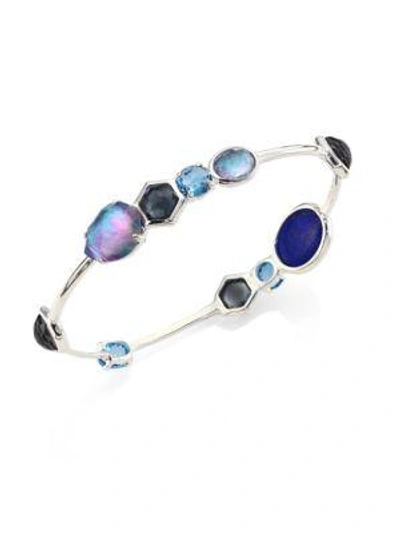 Shop Ippolita Rock Candy Eclipse Mixed Stone & Sterling Silver Bangle Bracelet In Silver/blue